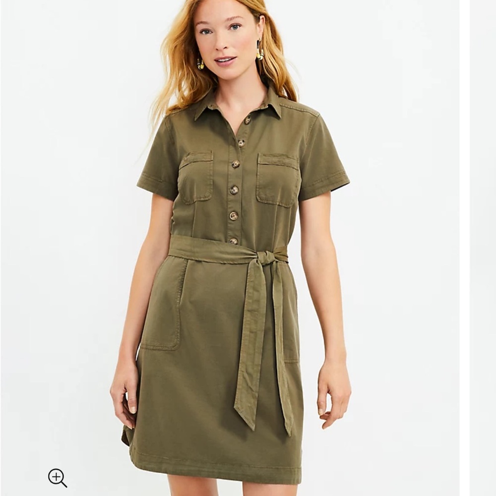 LOFT Utility pocket shirt dress size Large